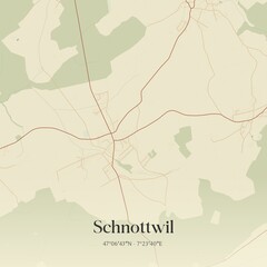 Vintage map of Schnottwil, Switzerland.