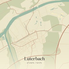 Vintage map of Luterbach, Switzerland.