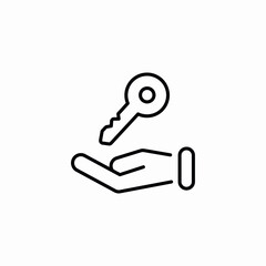 Key handover property icon vector sign