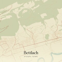 Vintage map of Bettlach, Switzerland.