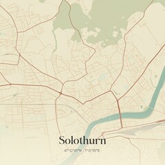 Obraz premium Vintage map of Solothurn, Switzerland.