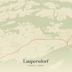 Vintage map of Laupersdorf, Switzerland.