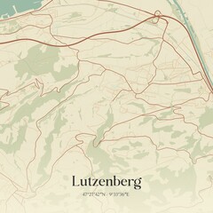 Vintage map of Lutzenberg, Switzerland.