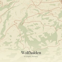 Vintage map of Wolfhalden, Switzerland.