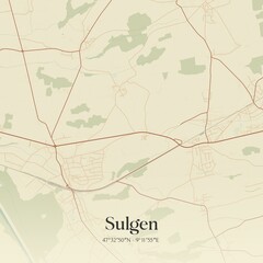 Vintage map of Sulgen, Switzerland.