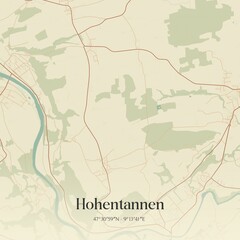 Vintage map of Hohentannen, Switzerland.