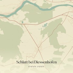 Vintage map of Schlatt bei Diessenhofen, Switzerland.