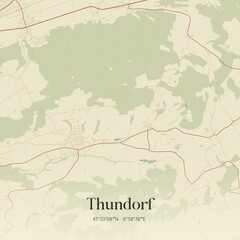 Obraz premium Vintage map of Thundorf, Switzerland.