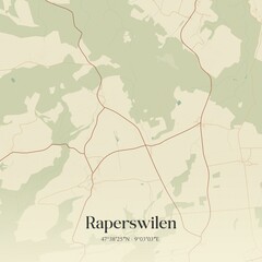 Vintage map of Raperswilen, Switzerland.