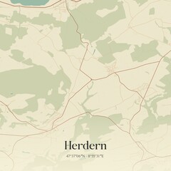Vintage map of Herdern, Switzerland.