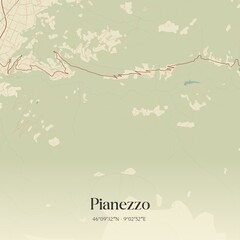 Vintage map of Pianezzo, Switzerland.