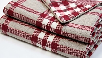 
Burgundy Plaid Fabric with Rustic Style Representing Home Decor