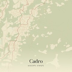 Vintage map of Cadro, Switzerland.