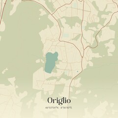 Vintage map of Origlio, Switzerland.