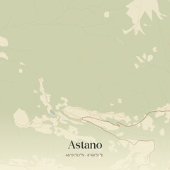 Vintage map of Astano, Switzerland.