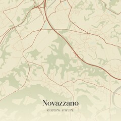 Vintage map of Novazzano, Switzerland.