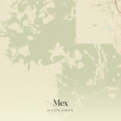 Vintage map of Mex, Switzerland.