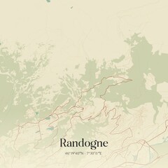 Vintage map of Randogne, Switzerland.