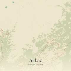 Vintage map of Arbaz, Switzerland.