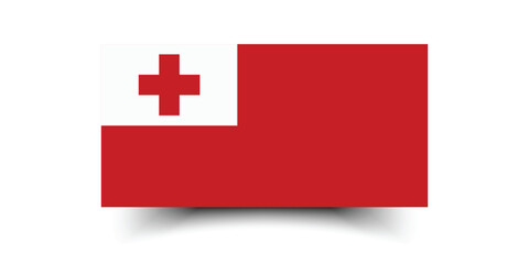 Tonga flag official colors and proportion digital vector illustration.