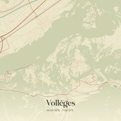 Vintage map of Vollèges, Switzerland.