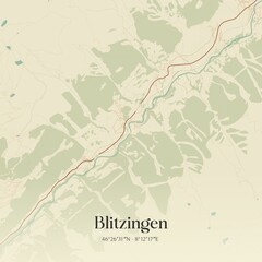 Obraz premium Vintage map of Blitzingen, Switzerland.