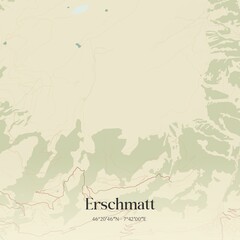 Vintage map of Erschmatt, Switzerland.