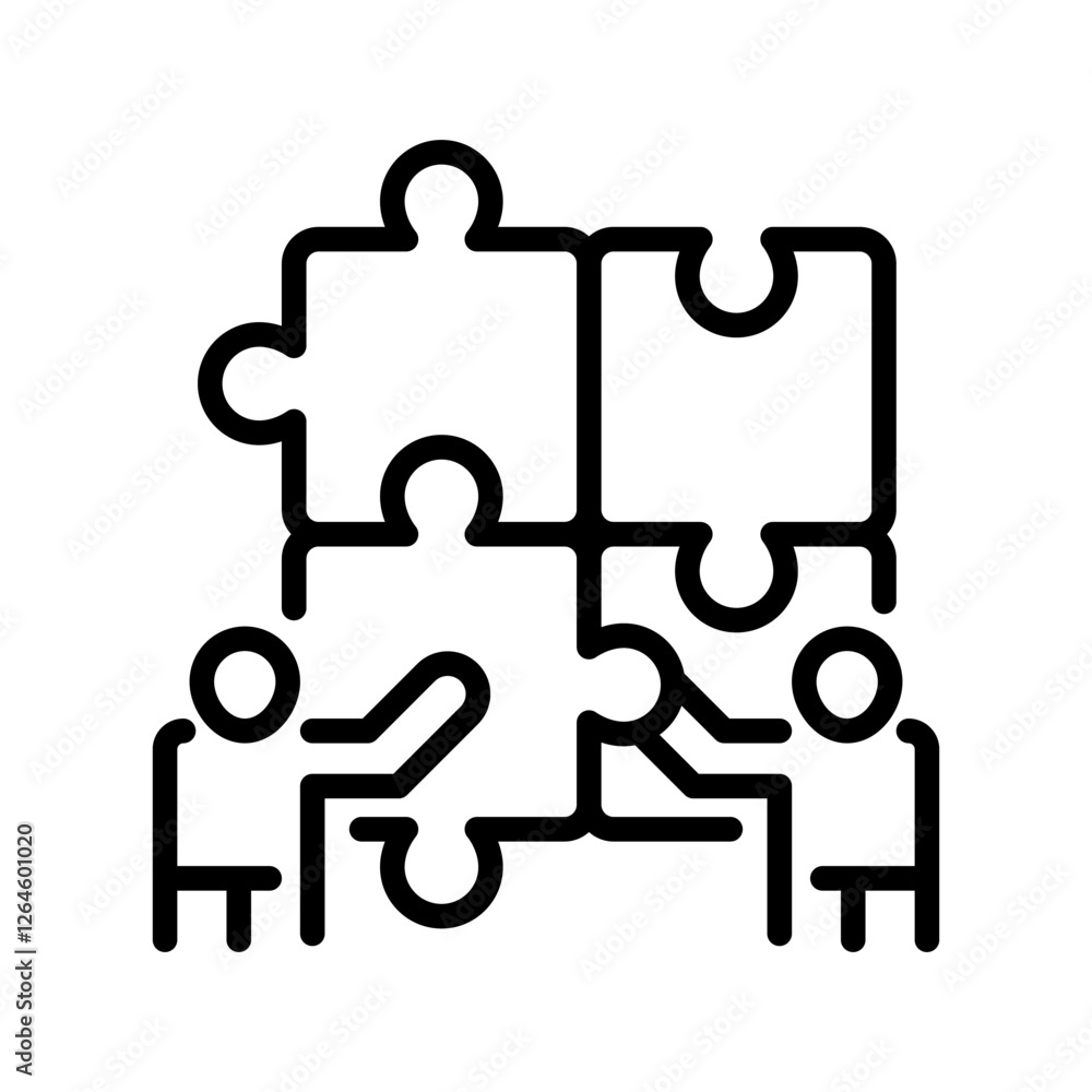 Poster problem solving line icon. universal creative premium symbol. vector sign icon logo template. vector