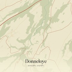 Vintage map of Donneloye, Switzerland.