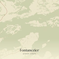 Obraz premium Vintage map of Fontanezier, Switzerland.