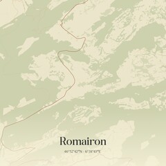 Vintage map of Romairon, Switzerland.