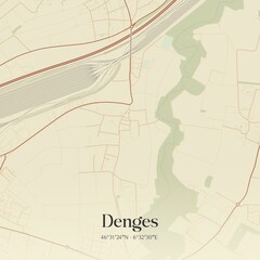 Vintage map of Denges, Switzerland.