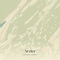Vintage map of Arzier, Switzerland.