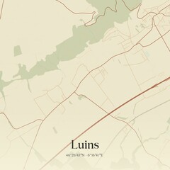 Naklejka premium Vintage map of Luins, Switzerland.