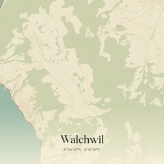 Obraz premium Vintage map of Walchwil, Switzerland.