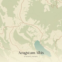 Vintage map of Aeugst am Albis, Switzerland.