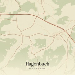 Obraz premium Vintage map of Hagenbuch, Switzerland.