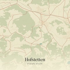 Vintage map of Hofstetten, Switzerland.