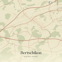 Obraz premium Vintage map of Bertschikon, Switzerland.