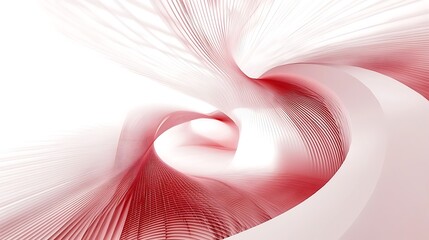 Abstract Red and White Swirling Architectural Design