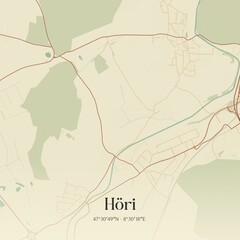 Fototapeta premium Vintage map of Höri, Switzerland.