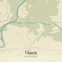 Fototapeta premium Vintage map of Flaach, Switzerland.