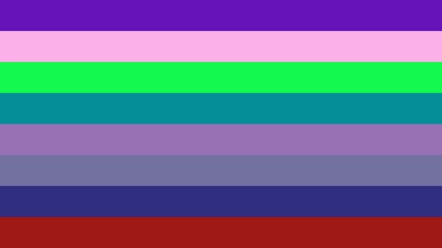 colored rectangles in horizontal arrangement that are continuously subdivided and change color at random