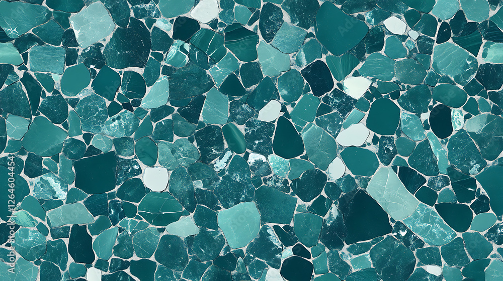 Poster teal toned stone tile mosaic geometric texture decorative surface design visual element backdrop 99 