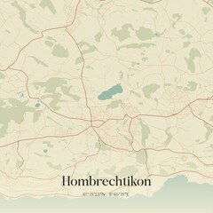 Vintage map of Hombrechtikon, Switzerland.