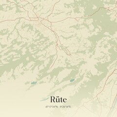 Vintage map of Rüte, Switzerland.