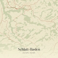 Vintage map of Schlatt-Haslen, Switzerland.