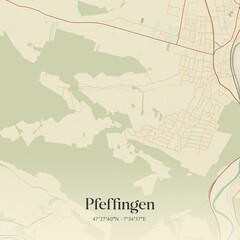 Obraz premium Vintage map of Pfeffingen, Switzerland.