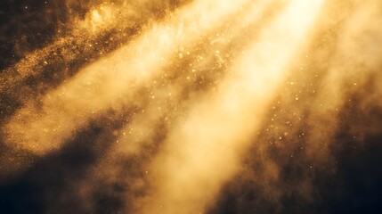 Fototapeta premium Golden rays of sunlight breaking through a misty atmosphere, creating a serene and ethereal scene