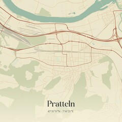 Obraz premium Vintage map of Pratteln, Switzerland.